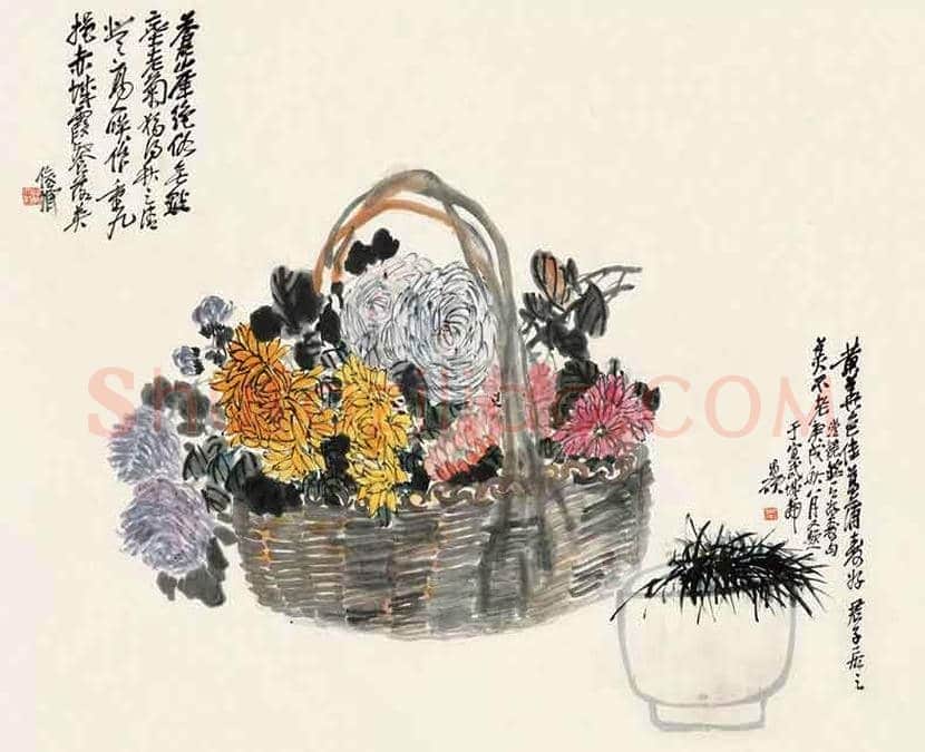 吴昌硕笔下的菊花 | 书画讲解