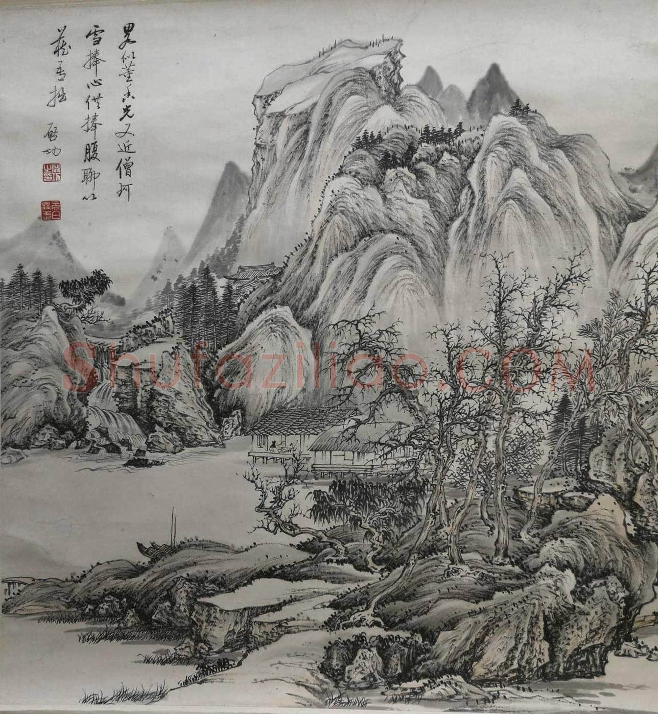 启功山水画《拟董其昌山水》，仿古珍品 | 国画欣赏