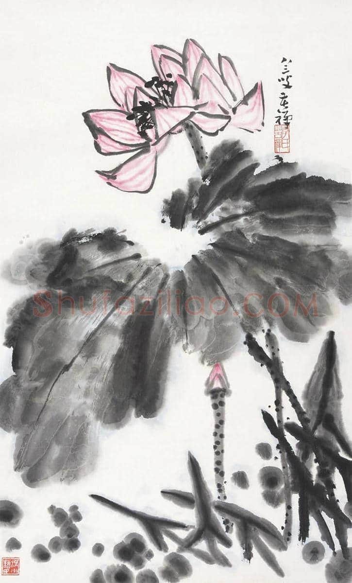 李苦禅荷花作品欣赏【高清大图】 | 书画百科