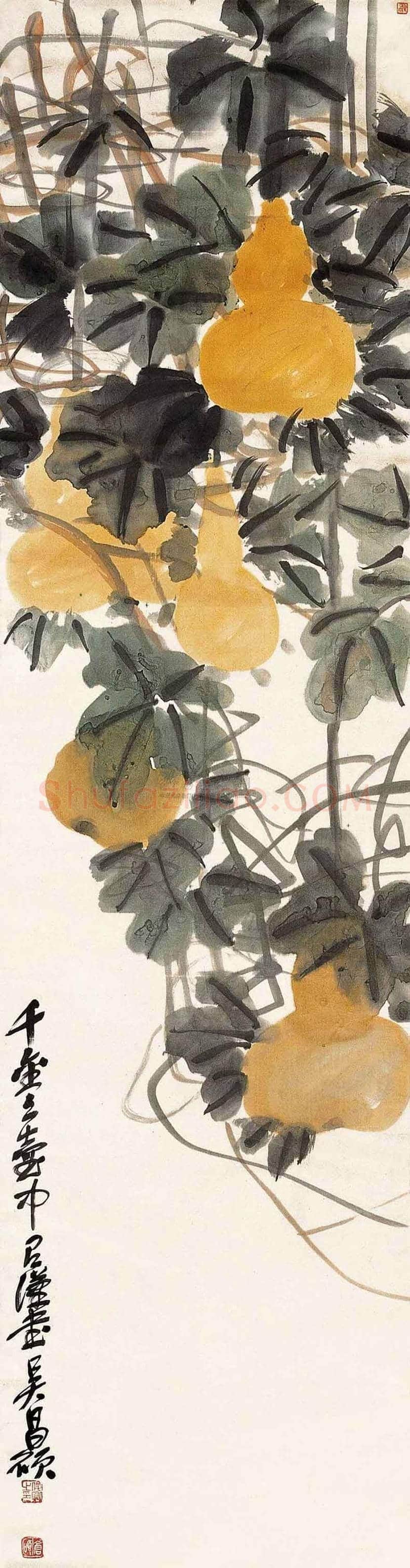 吴昌硕笔下的葫芦欣赏及拍卖 | 书画资料