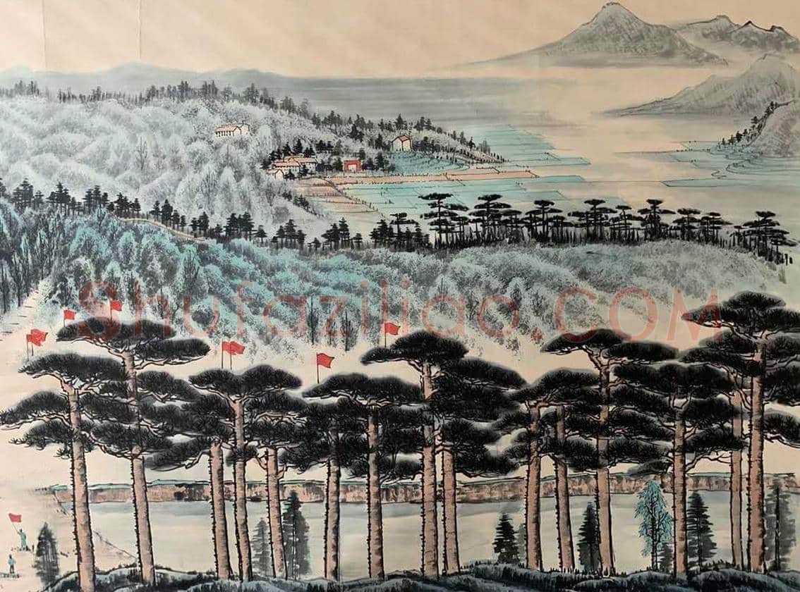李可染巨制《韶山·毛主席旧居》,震撼首呈! | 国画鉴赏