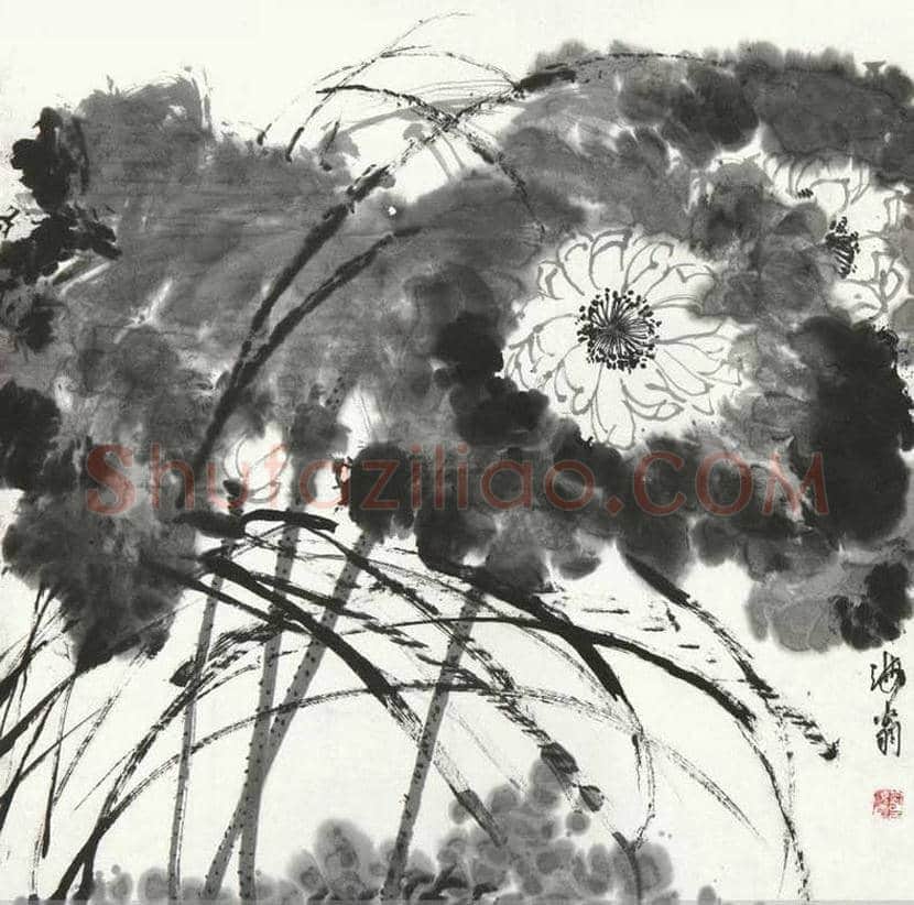 刘海粟荷花作品欣赏 | 著名国画欣赏