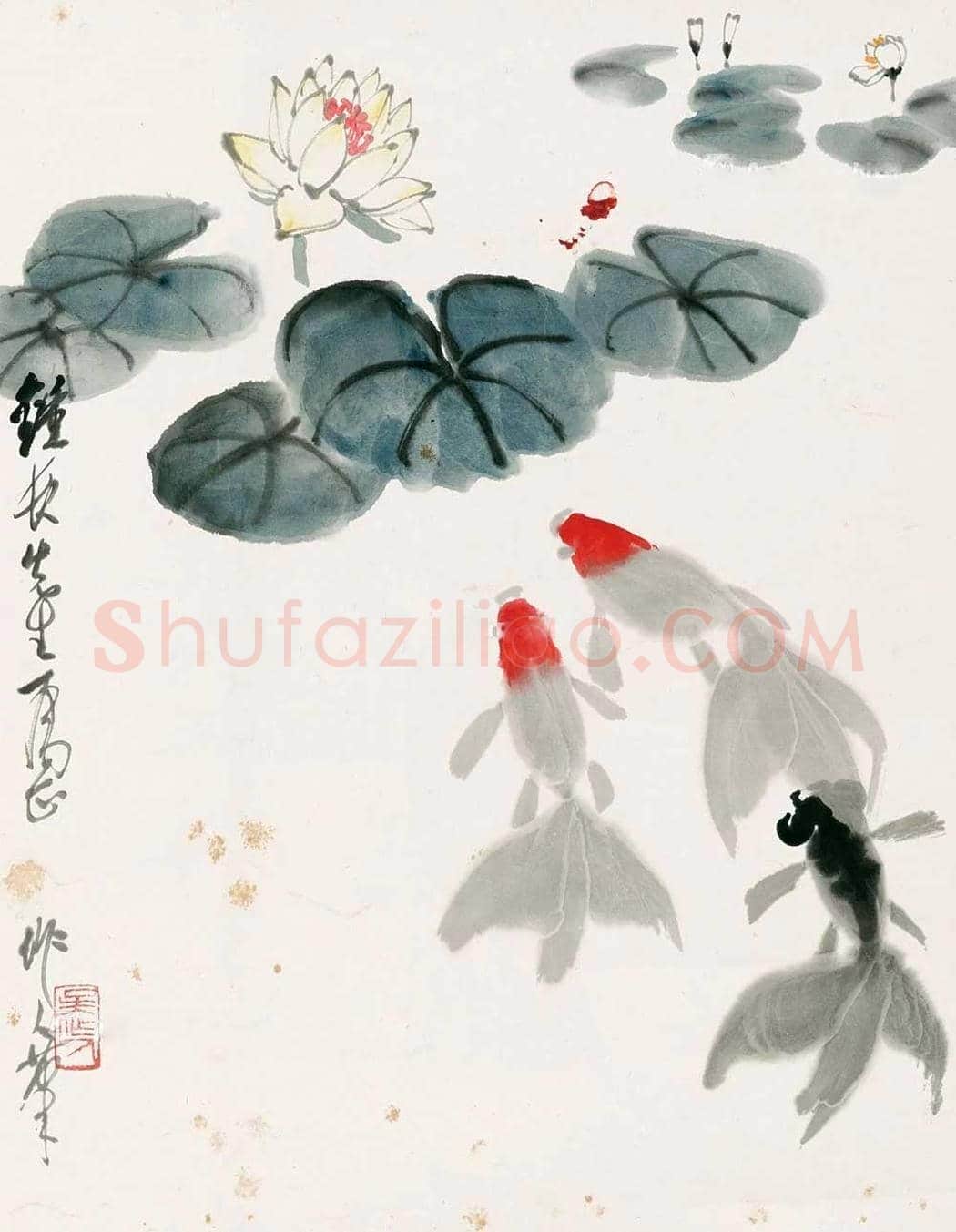 画金鱼第一人吴作人作品，寥寥数笔生动传神！ | 国画欣赏