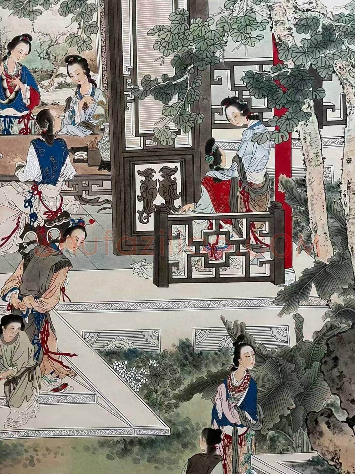 刘凌沧《抚宋人本刺绣图》,早期佳构 | 国画欣赏