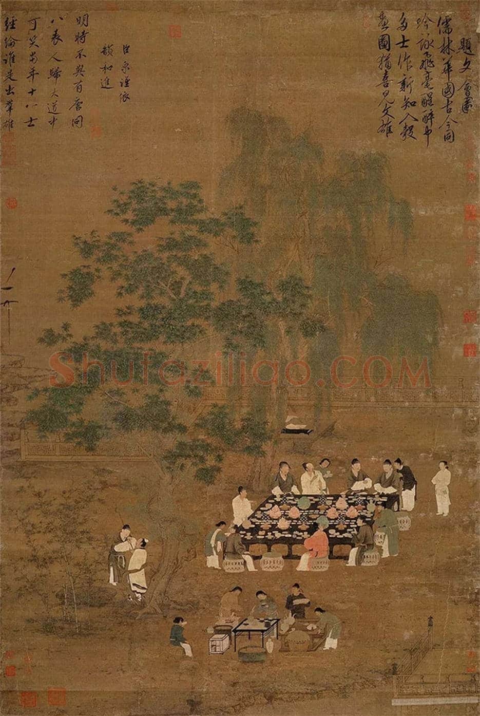 赵佶《文会图》欣赏 | 书画资料