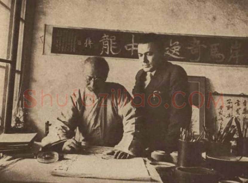 齐白石作画真实照片，珍贵！ | 书画常识