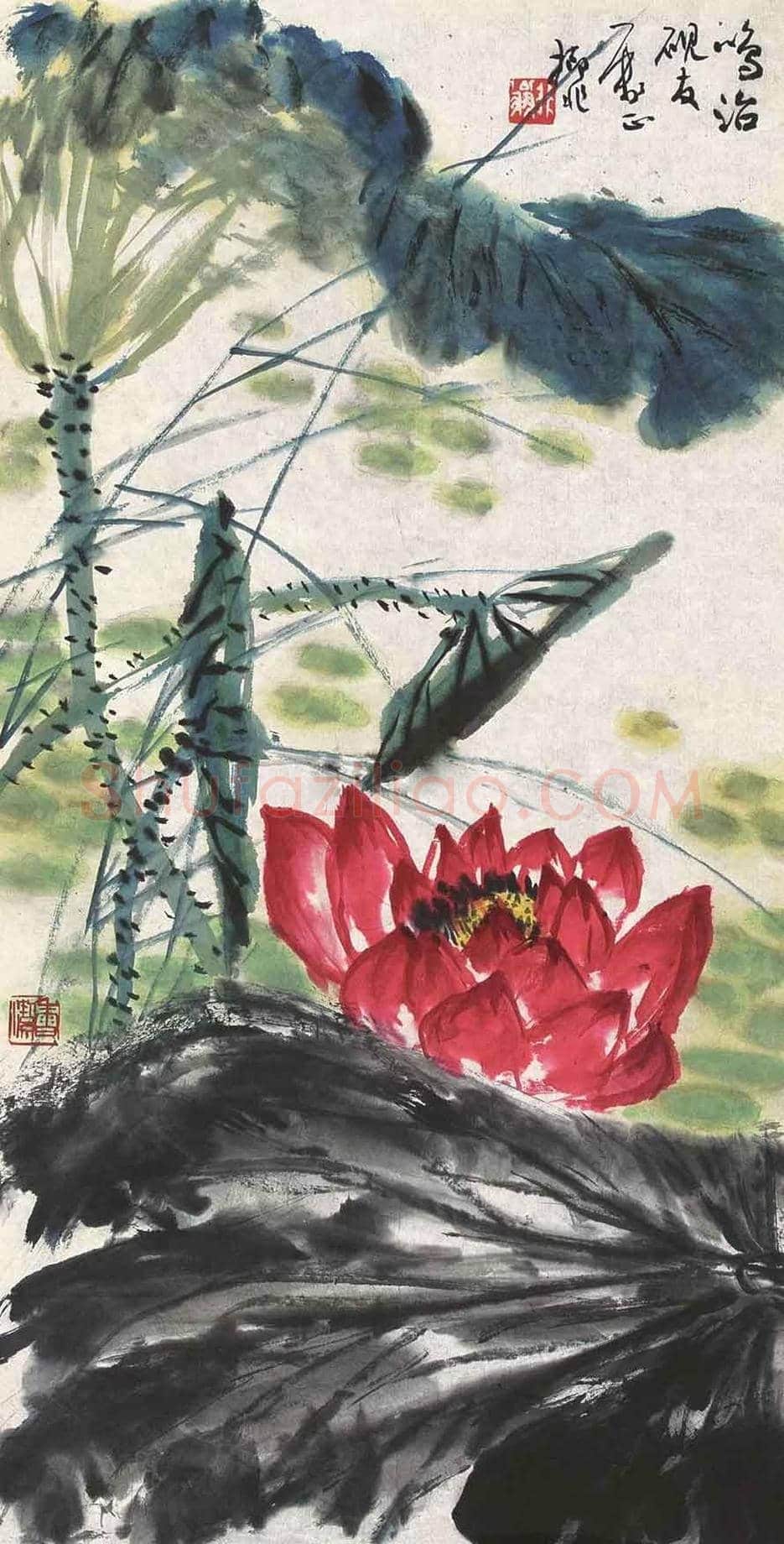 陆抑非荷花作品欣赏 | 书画文摘