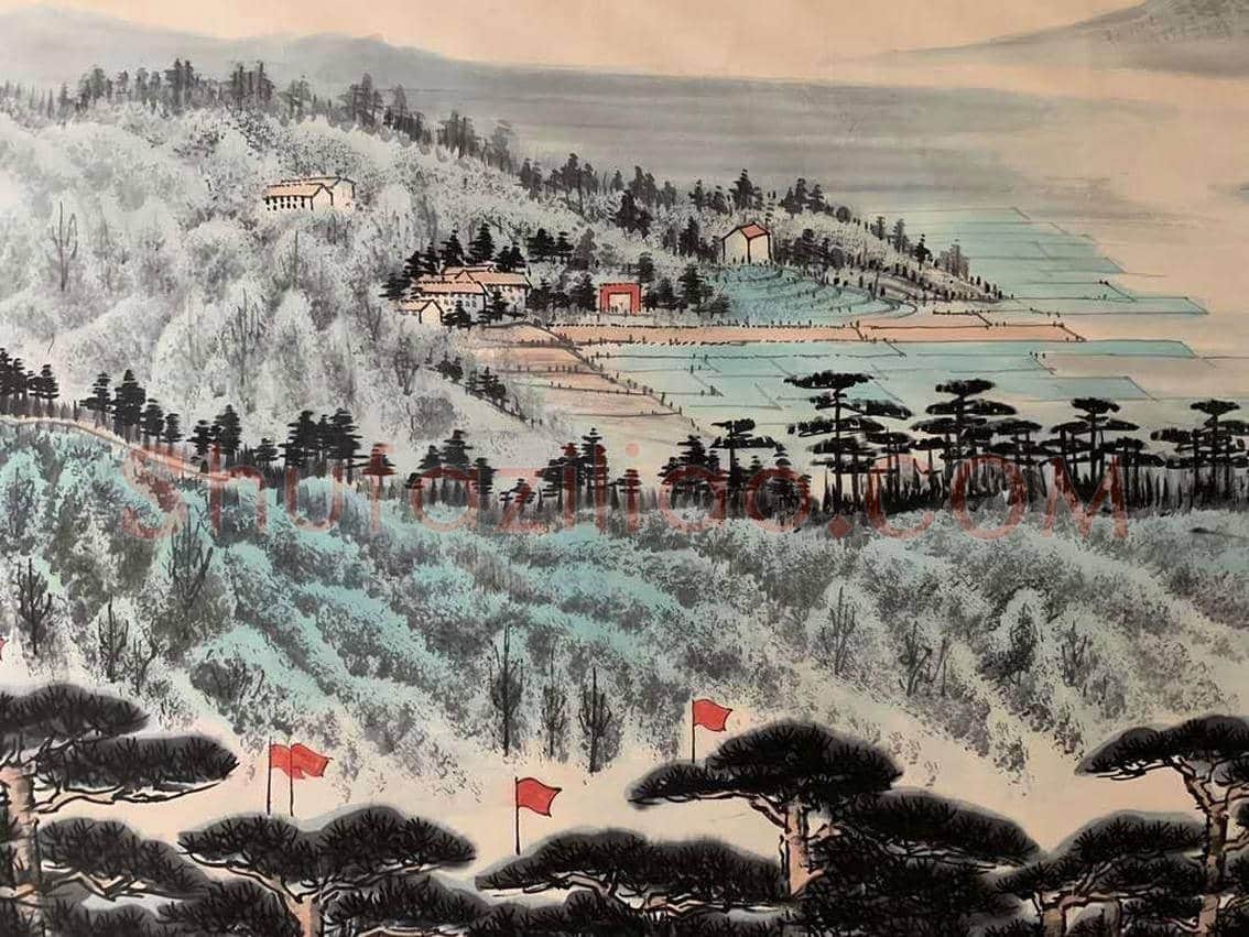 李可染巨制《韶山·毛主席旧居》,震撼首呈! | 国画鉴赏