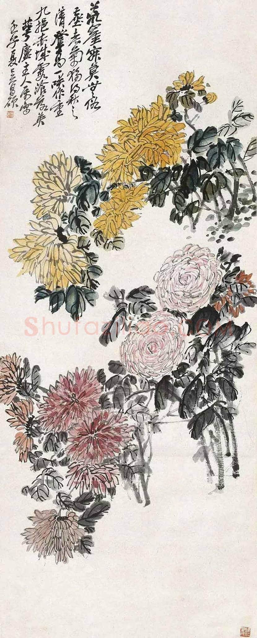 吴昌硕笔下的菊花 | 书画讲解