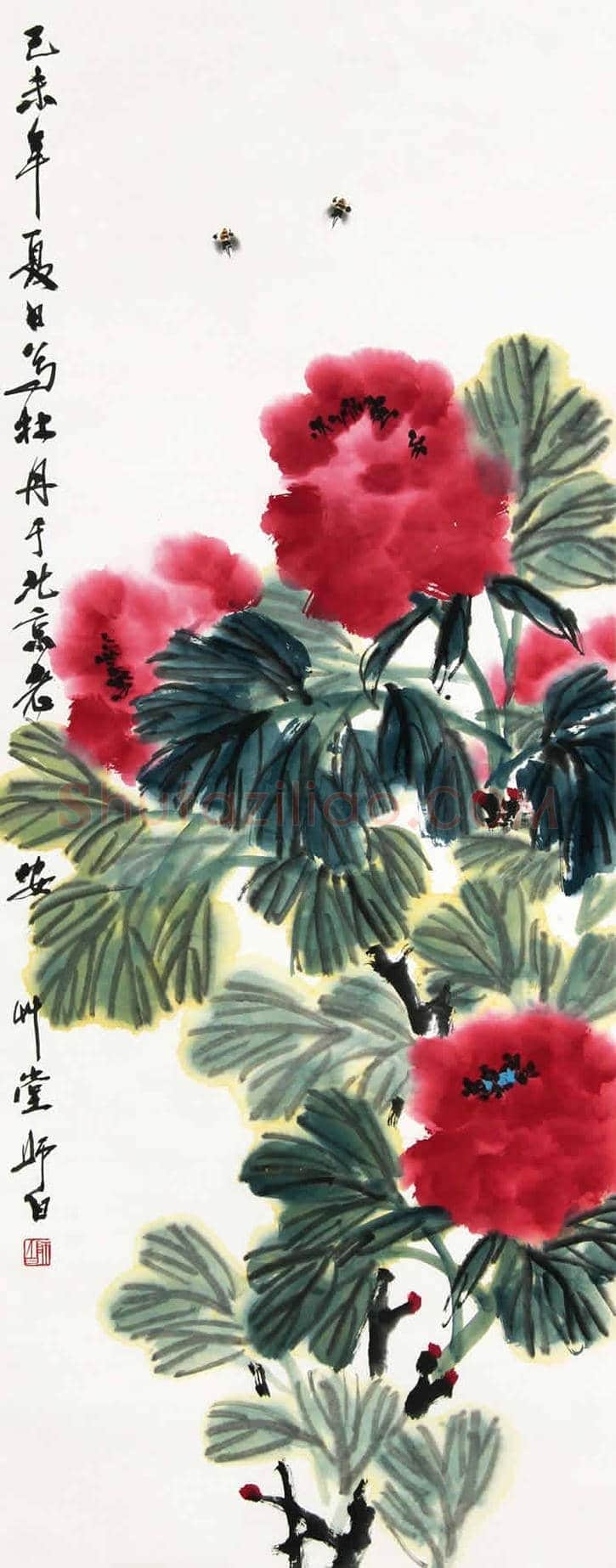 娄师白牡丹作品欣赏 | 书画学堂