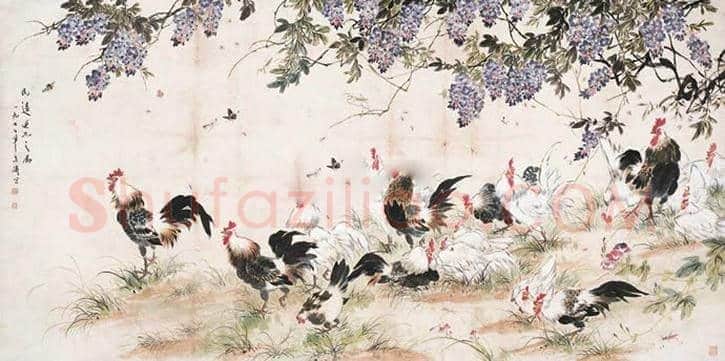 王雪涛画笔下的鸡,喜庆吉祥 | 书画百科