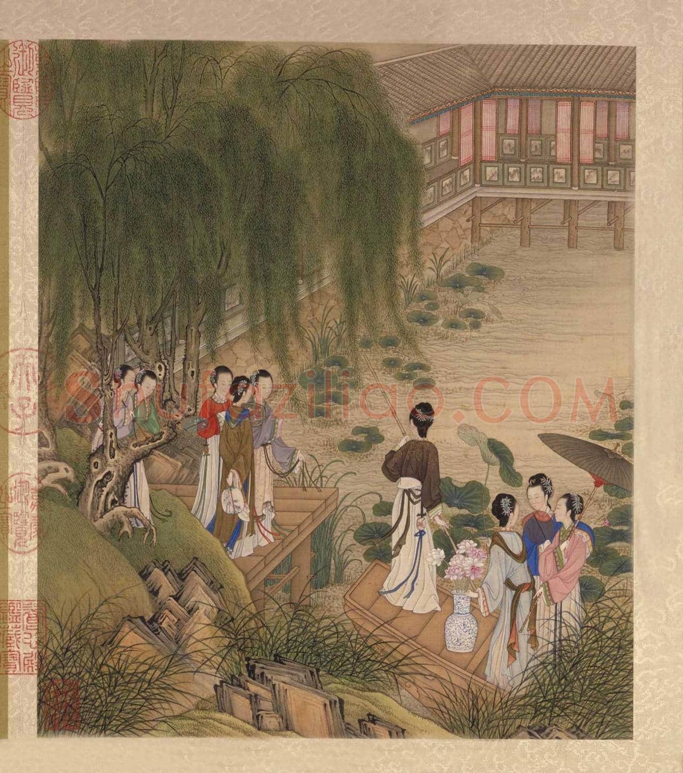 陈枚《月曼清游图册》欣赏 | 传世国画赏析
