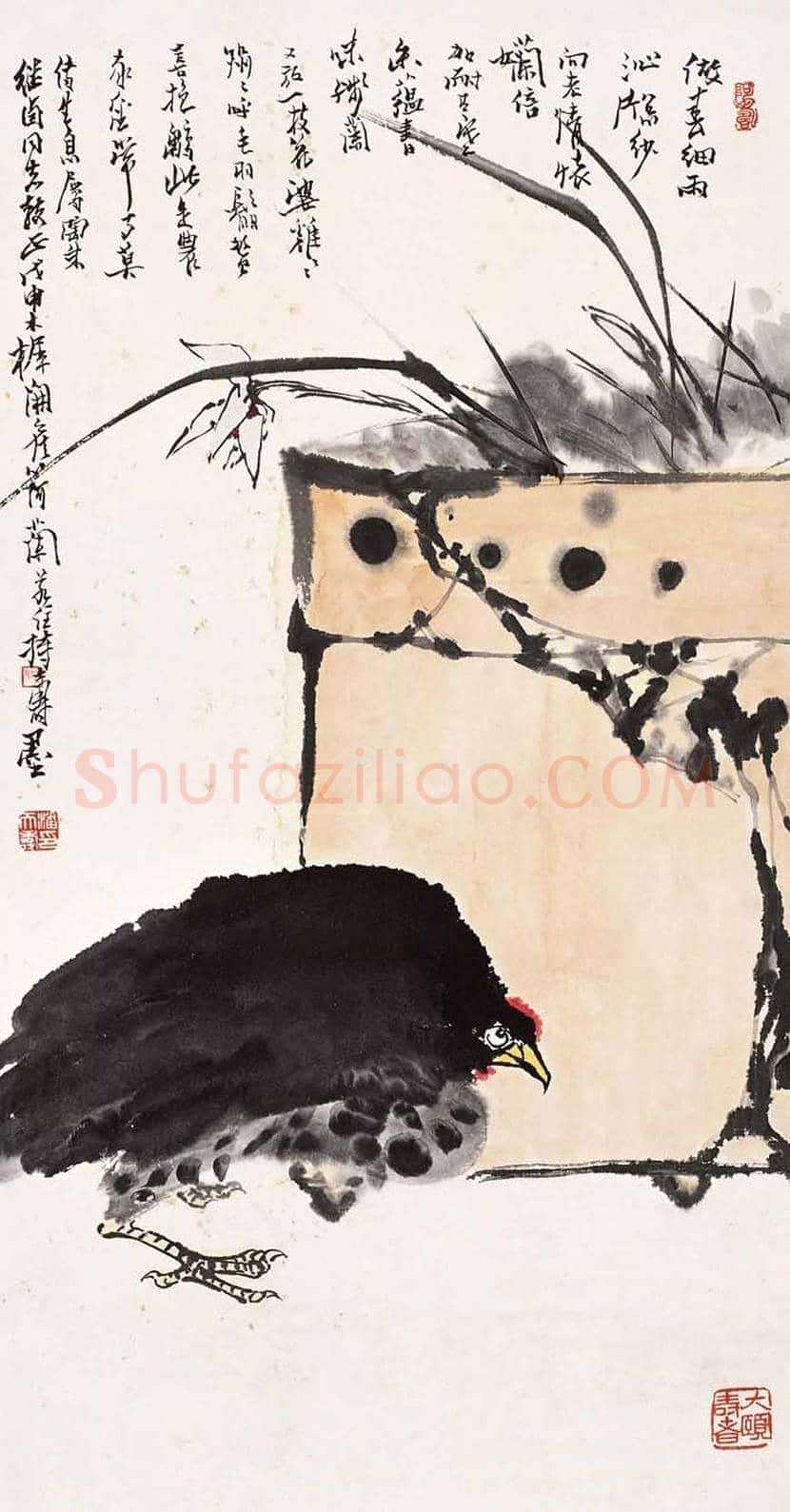 潘天寿不同年代笔下的兰花 | 书画学堂