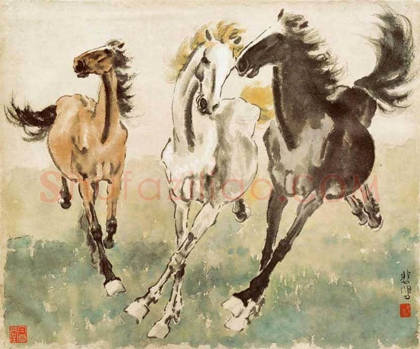 徐悲鸿画马作品高清图片 | 书画资料