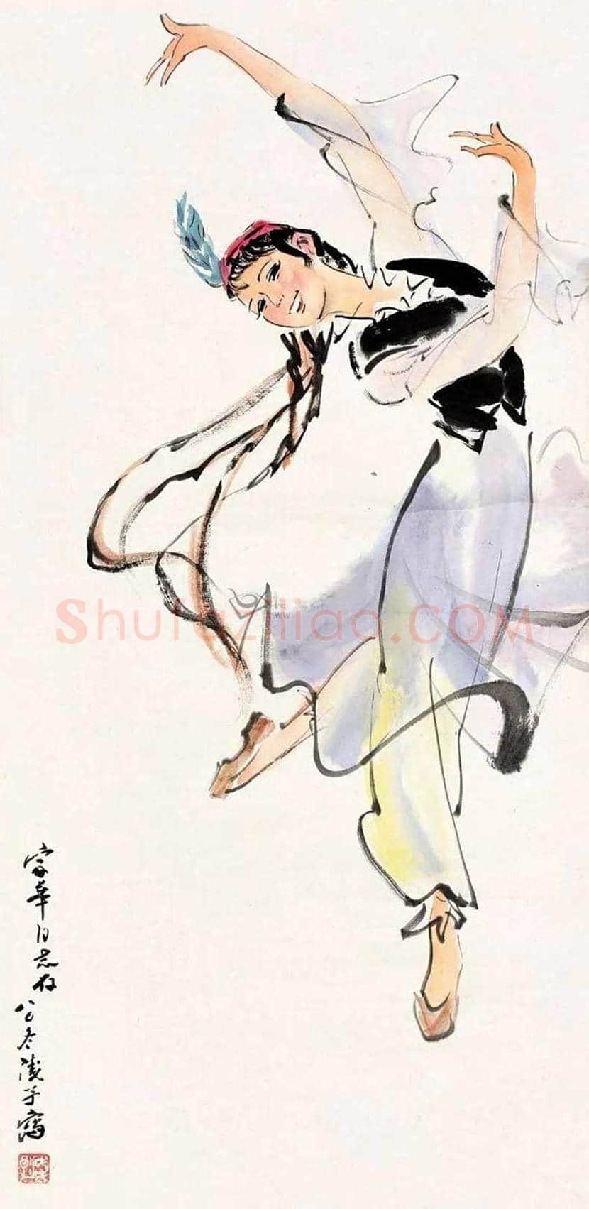 叶浅予舞蹈人物画欣赏 | 书画知识