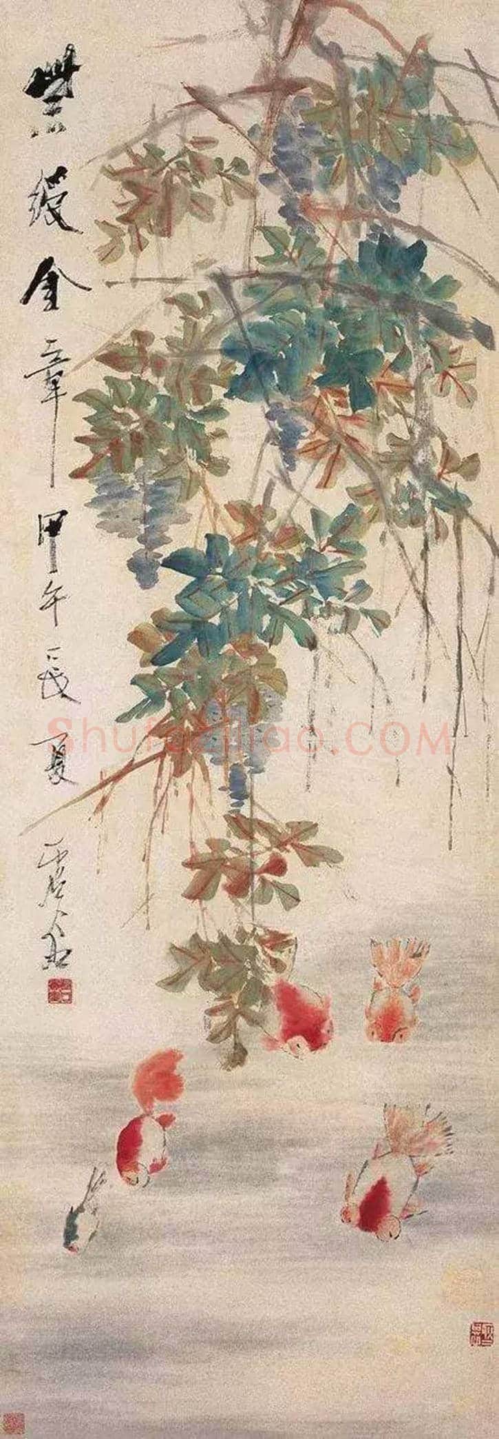 虚谷笔下的松鼠和金鱼欣赏 | 书画科普