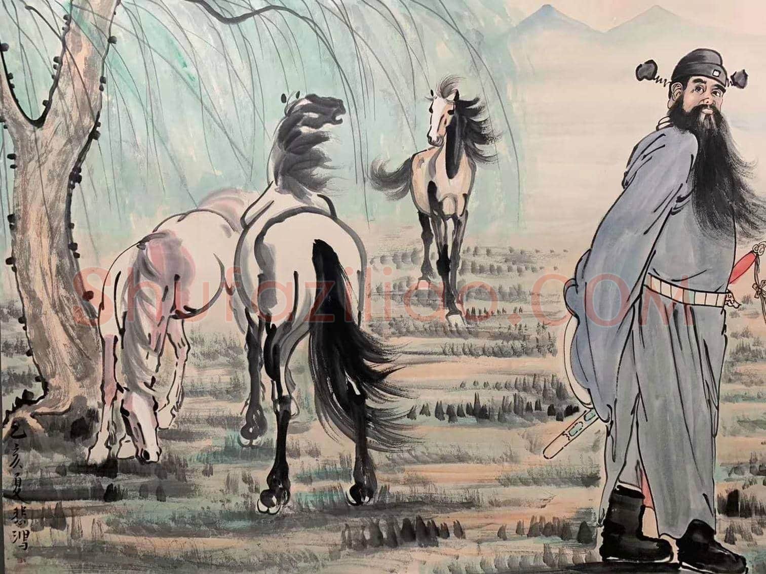 殿堂级绝珍巨作——徐悲鸿《钟馗群马图》 | 国画作品