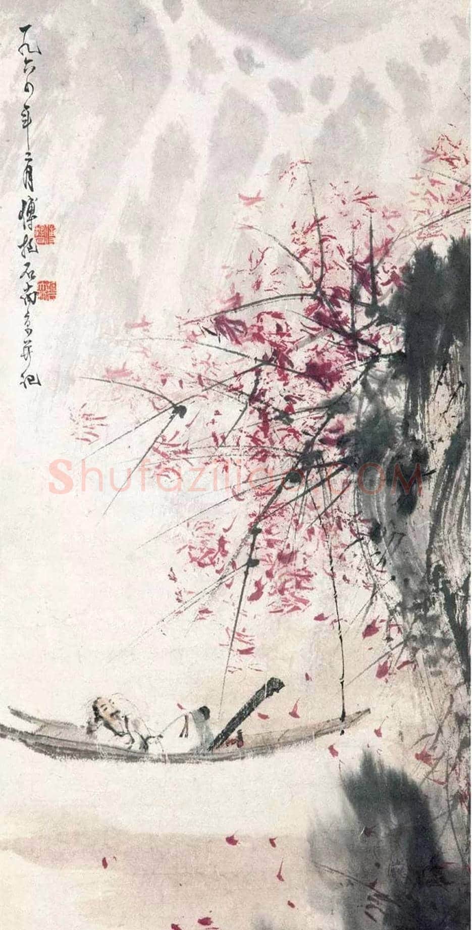 傅抱石《西风吹下红雨来》欣赏 | 书画文摘