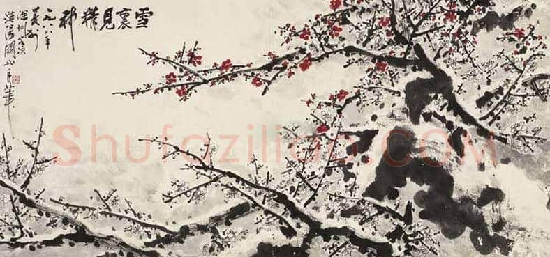 关山月梅花作品《报春图》,喜庆之气扑面而来! | 国画图片