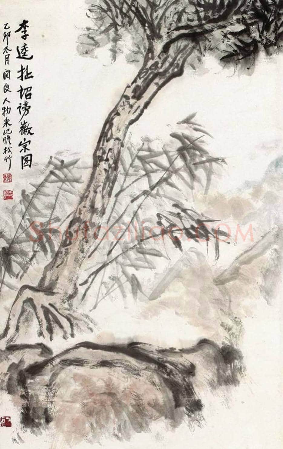 朱屺瞻关良合作作品《李逵扯招谤徽宗》欣赏 | 书画科普
