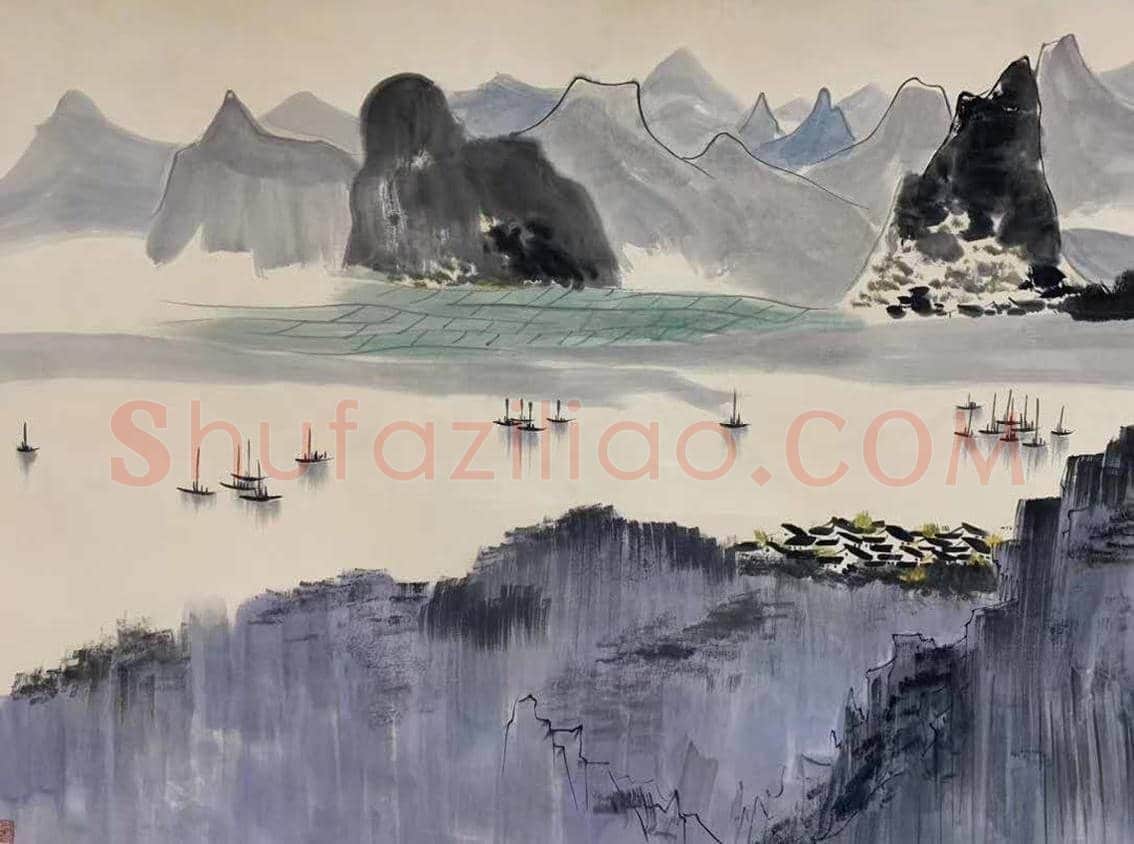 吴冠中丈二《漓江》,重磅巨献! | 国画赏析