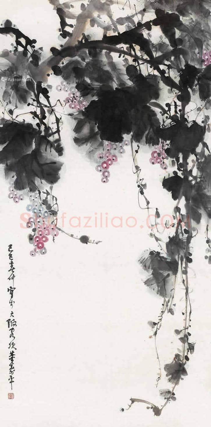 大师董寿平笔下的水墨葡萄欣赏 | 书画学堂