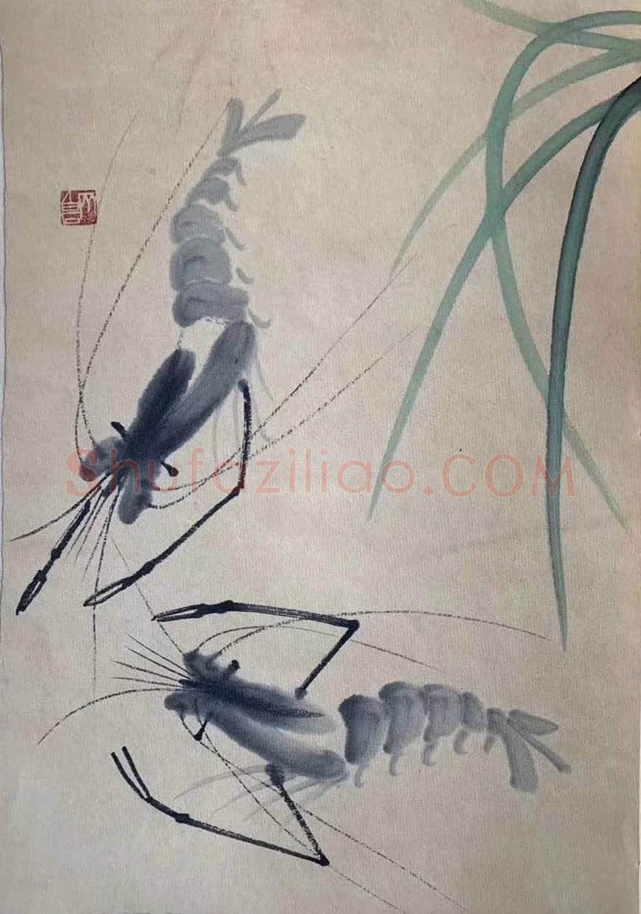 齐白石册页《虾戏图》,经典力作! | 国画欣赏
