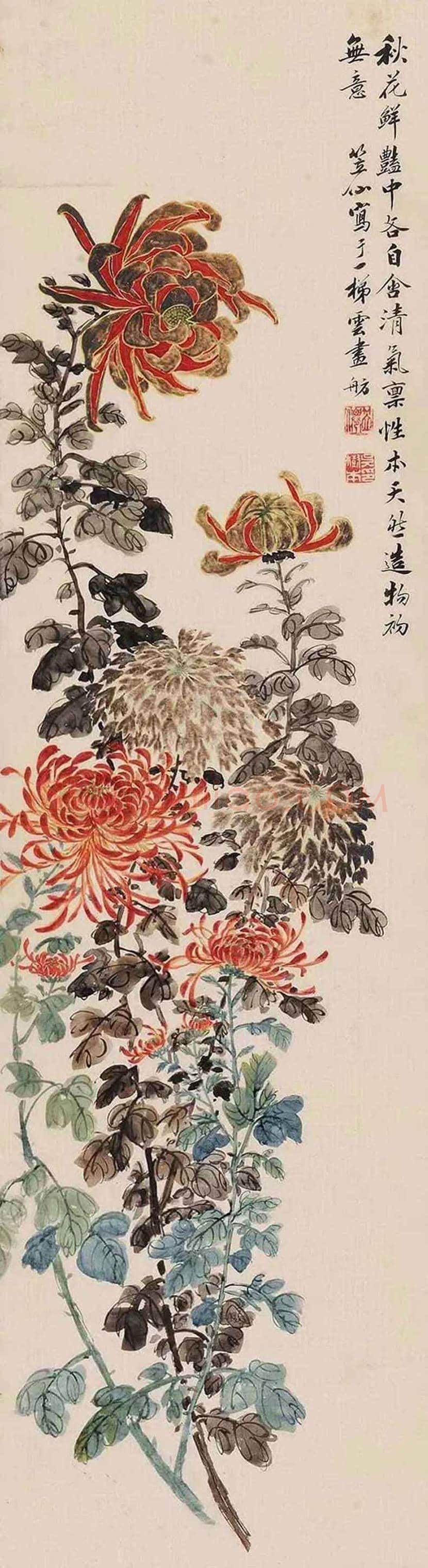 吴笠仙菊花作品欣赏 | 书画百科