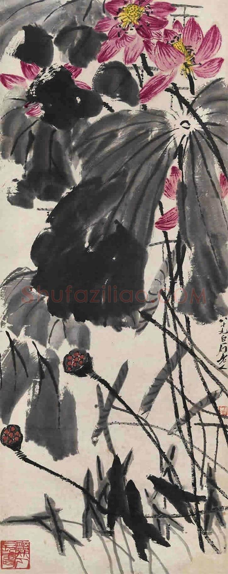 齐白石张大千到底谁的荷花作品贵? | 书画资料