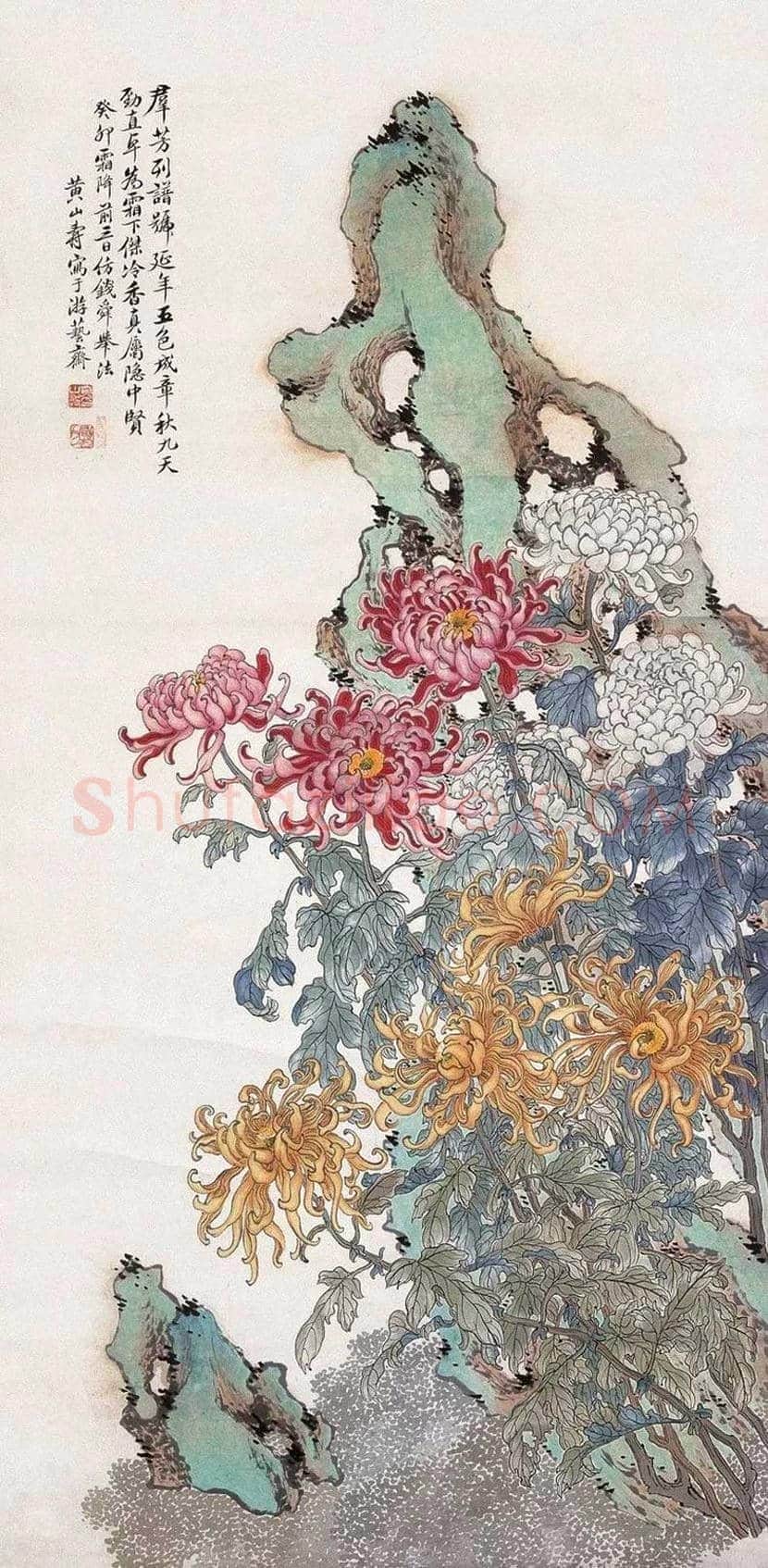 黄山寿花鸟画作欣赏 | 书画百科