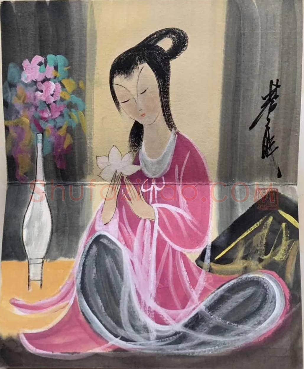 林风眠册页《八美图》，仕女画集大成之作 | 国画欣赏