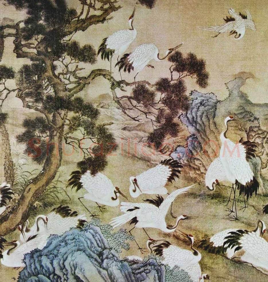 边景昭《百鹤图卷》高清大图欣赏 | 著名国画鉴赏