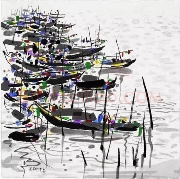 吴冠中笔下的船，充满着诗情画意 | 书画百科