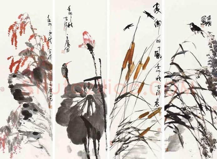 王雪涛等《花鸟四条屏》作品欣赏 | 书画资料