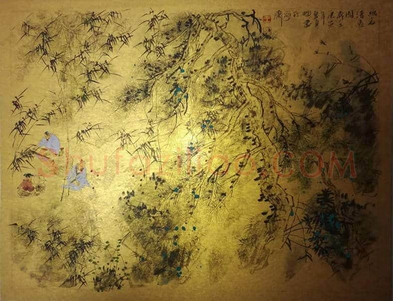 王明明山水人物《幽谷清逸图》,方寸间的诗情画意 | 国画图片