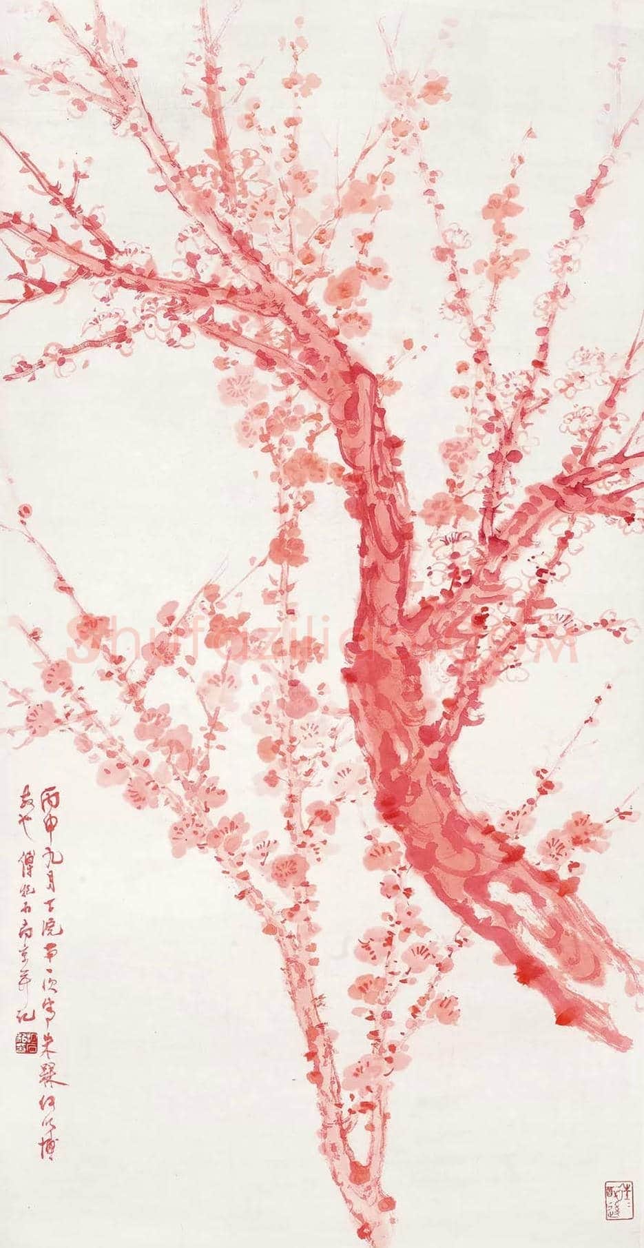 傅抱石花鸟画《朱梅图》,您一定没见过! | 书画讲解