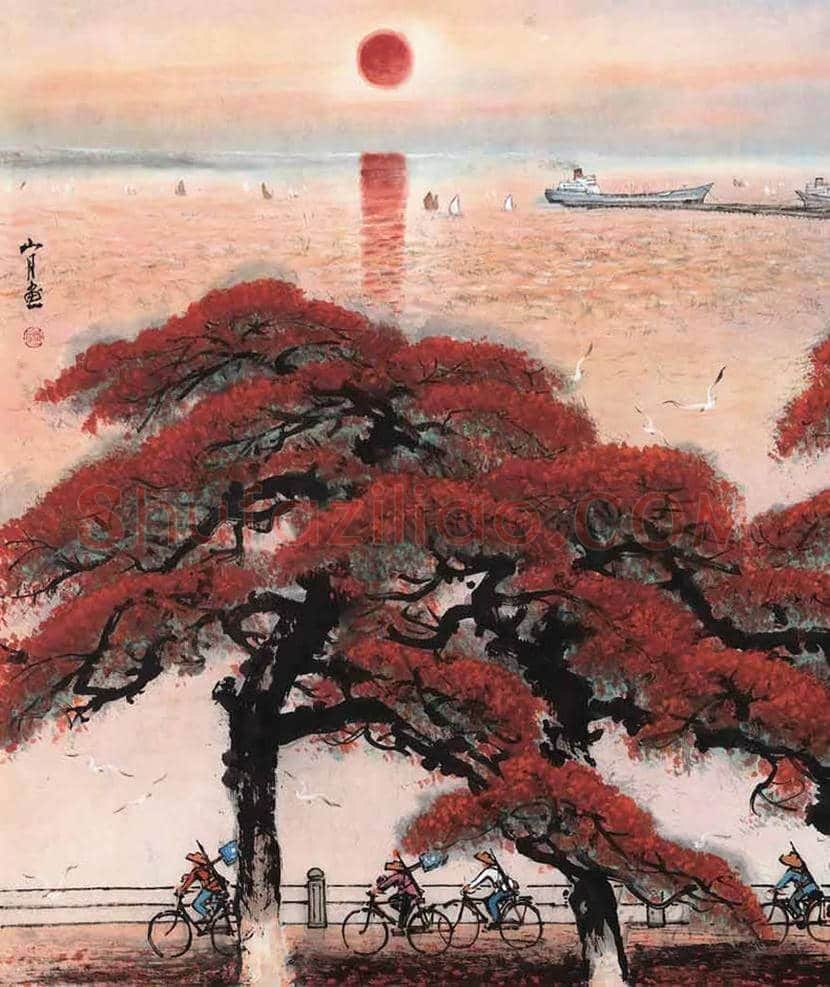 关山月作品《晨练》欣赏 | 书画百科