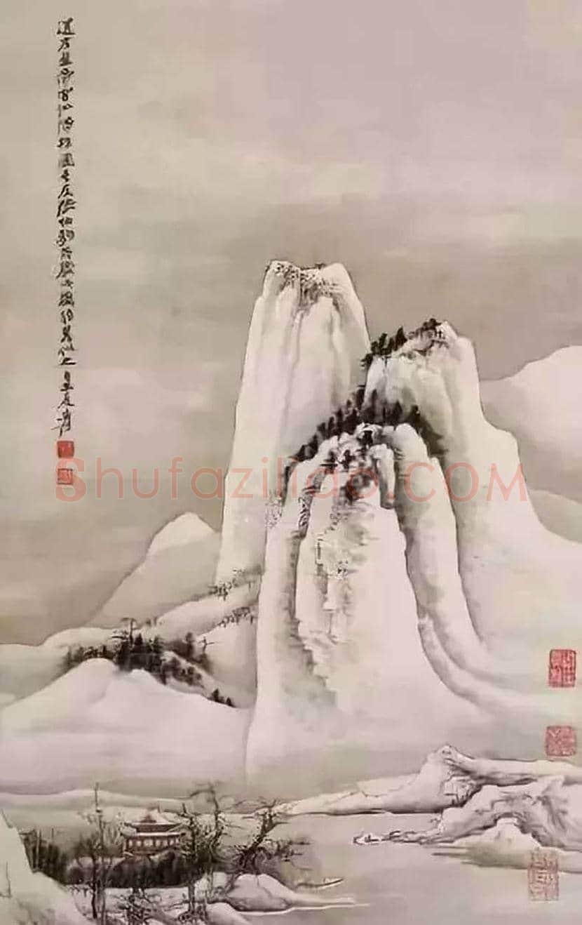 张大千笔下的雪景山水,沁人心脾! | 书画学堂