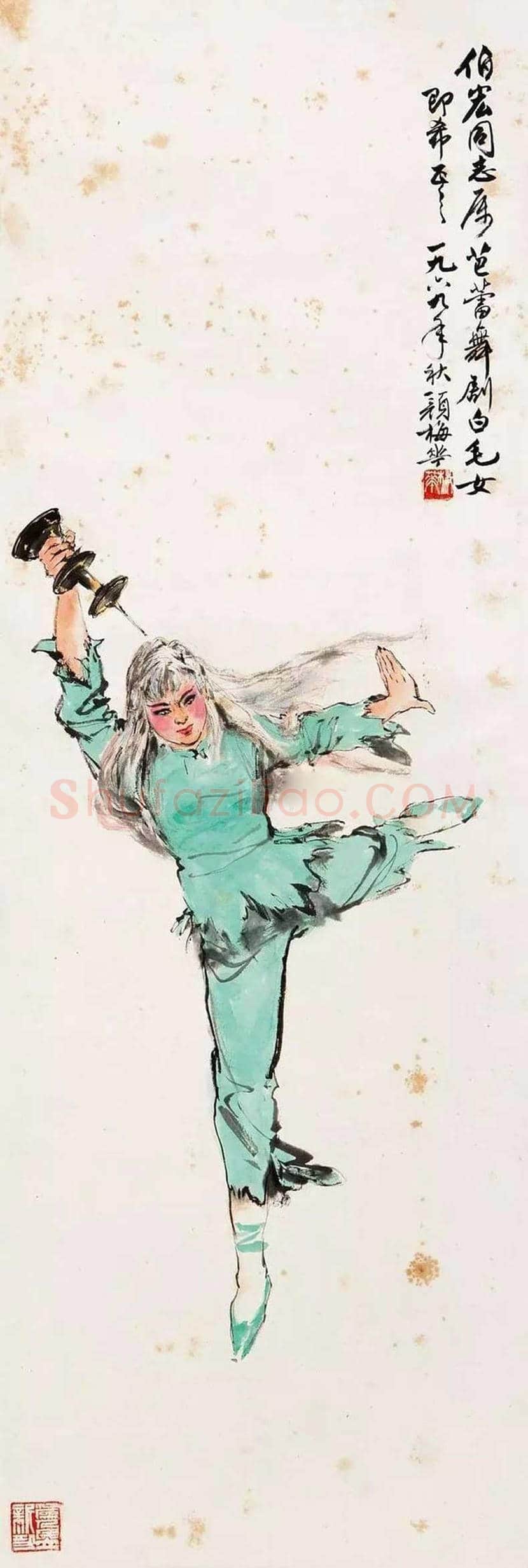 颜梅华文革样板戏人物画作品欣赏 | 书画资料
