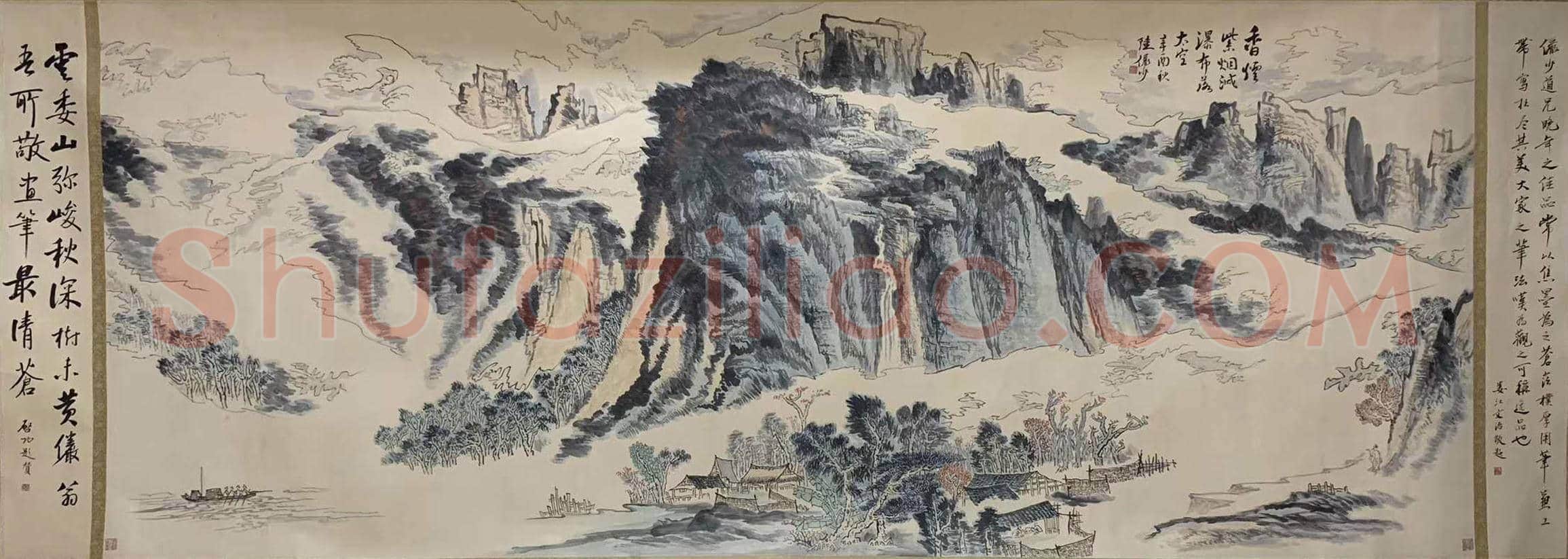 陆俨少丈二巨作《庐山香炉峰》，典型陆家山水 | 国画赏析