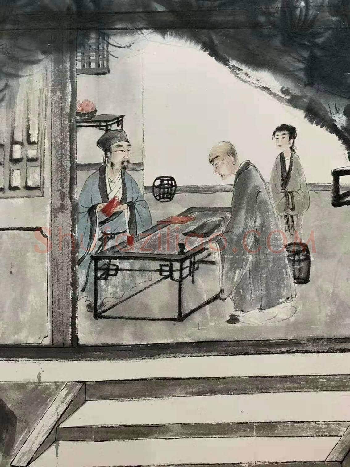 傅抱石《萧翼赚兰亭图》,传世经典! | 国画作品