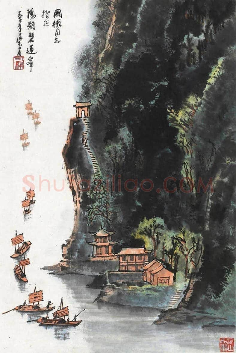李可染国画《襟江阁》，李家山水代表作 | 国画赏析