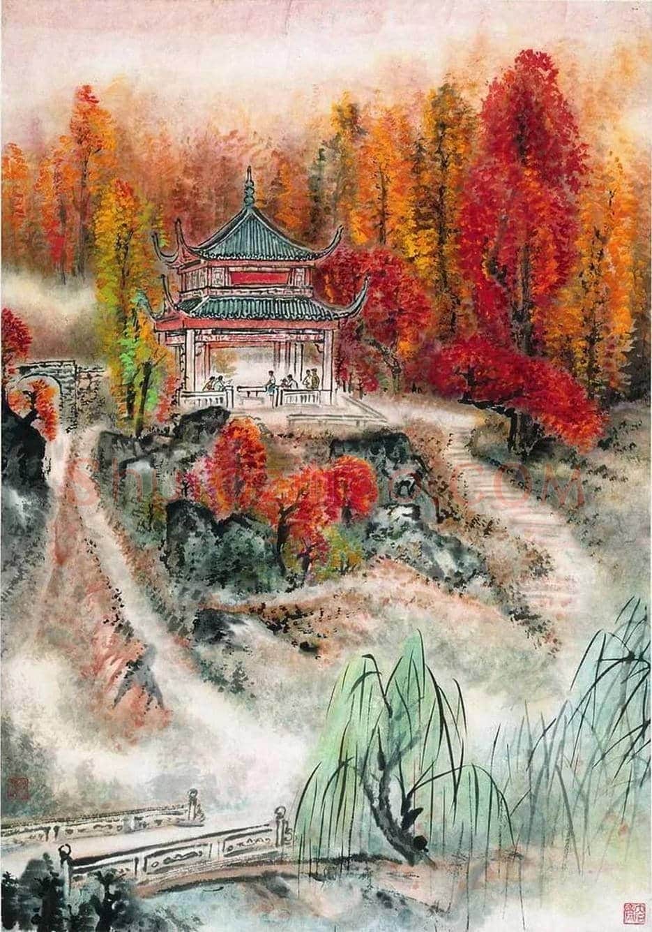 唐云绘革命圣地《爱晚亭》欣赏 | 书画讲解