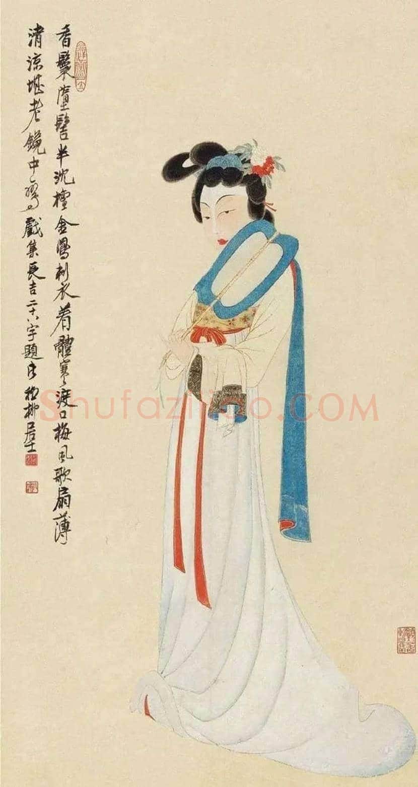 谢稚柳仕女图作品欣赏 | 书画讲解