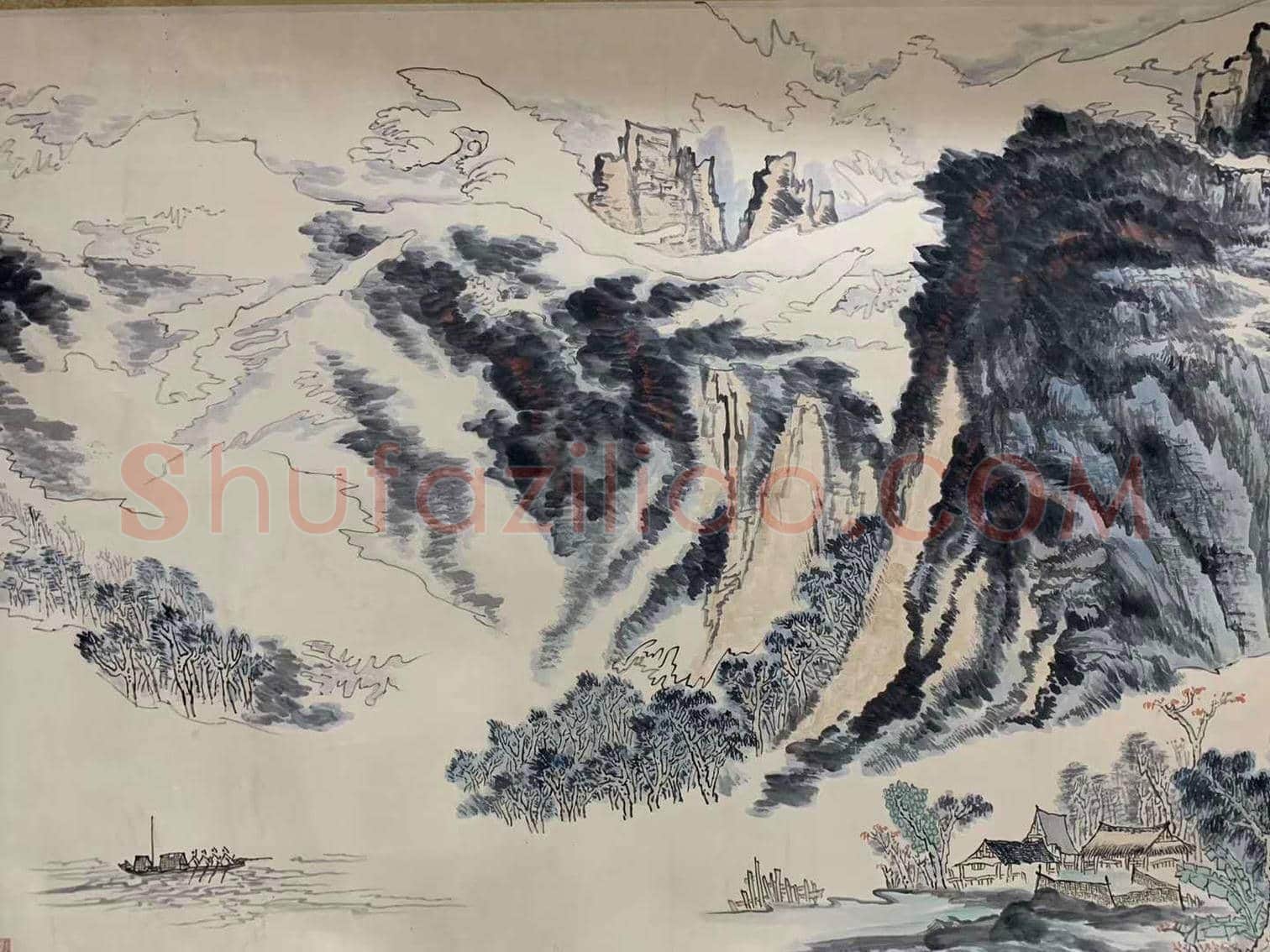 陆俨少丈二巨作《庐山香炉峰》，典型陆家山水 | 国画赏析