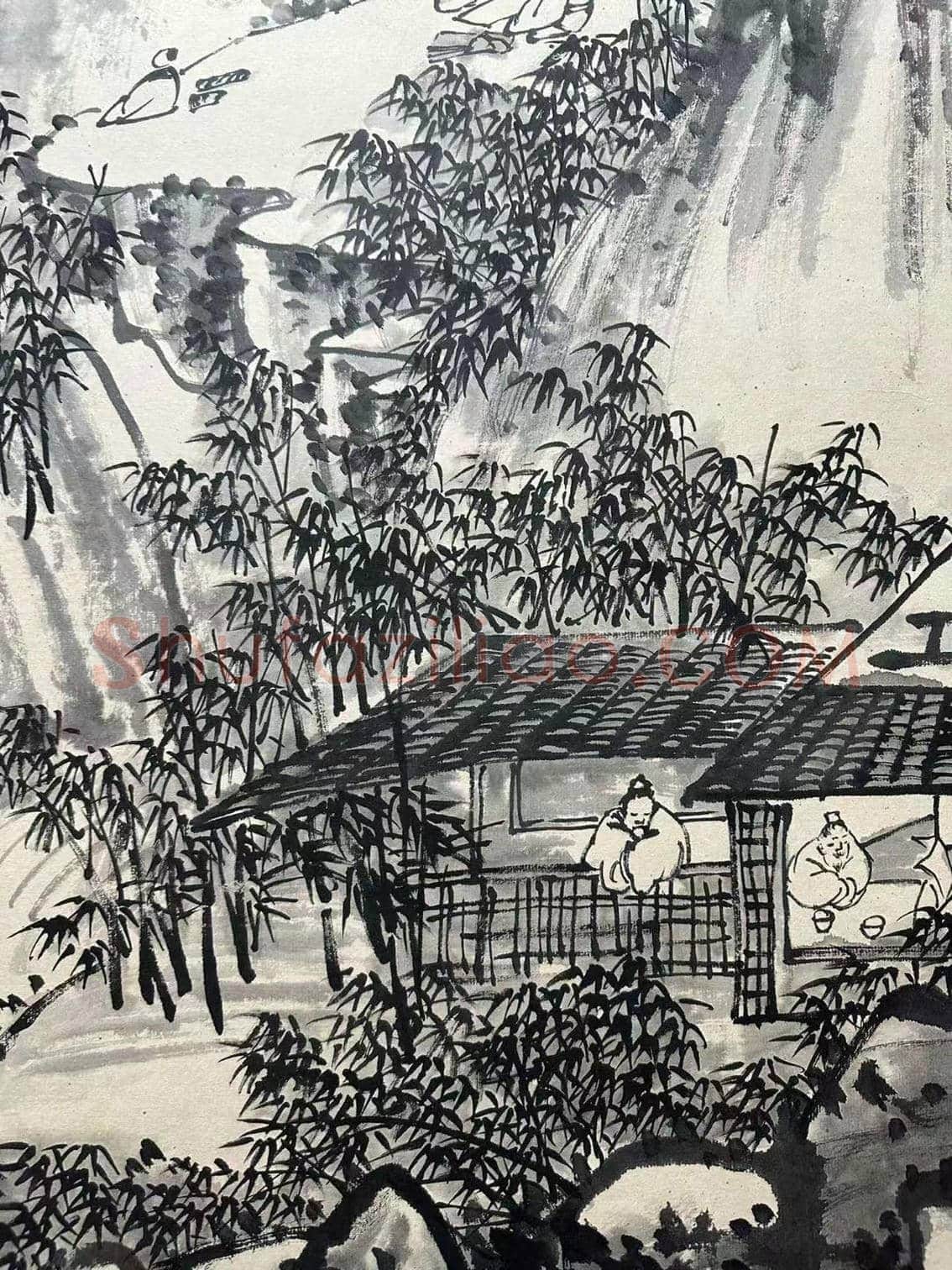 吴昌硕山水画《竹林雅聚》,逸品佳作 | 国画鉴赏