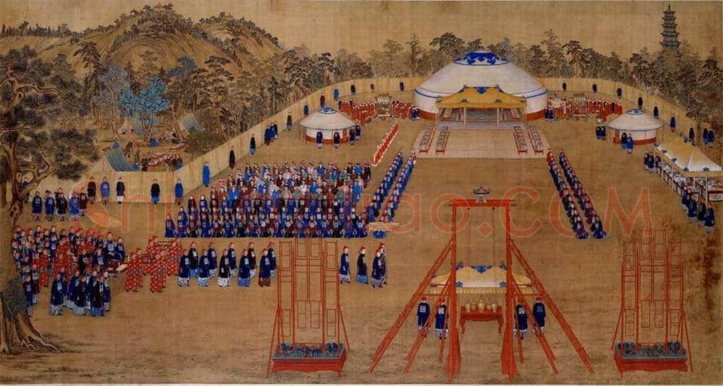 郎世宁《万树园赐宴图》欣赏 | 著名国画鉴赏
