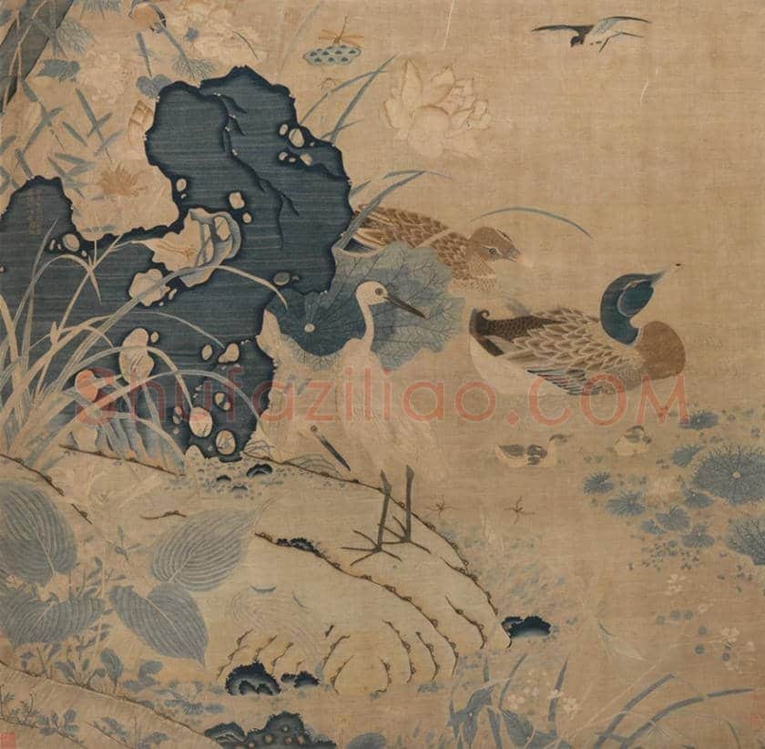 朱克柔作品《莲塘乳鸭图》欣赏 | 书画文摘