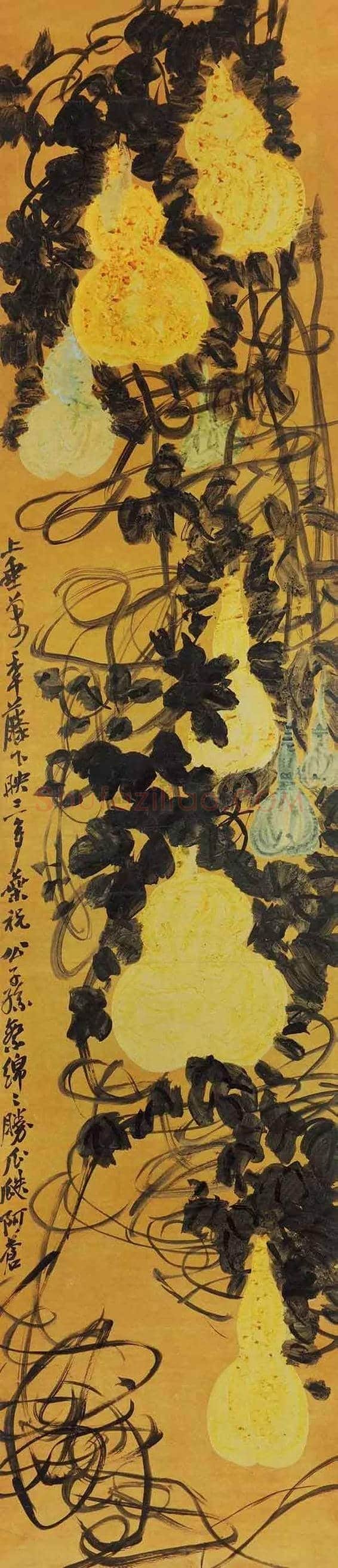 吴昌硕笔下的葫芦欣赏及拍卖 | 书画资料
