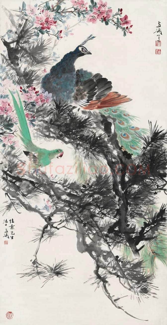 王雪涛作品《孔雀》详解【高清大图】 | 书画常识